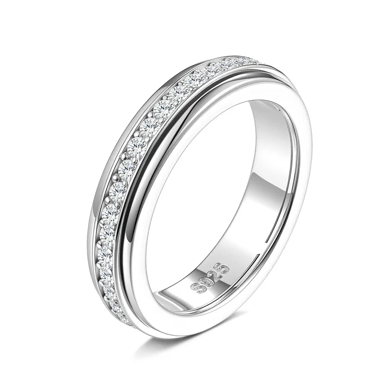 Lab-Grown Diamond Twist Ring, 925 Sterling Silver 18K Gold Plated, Full Moissanite Pave Setting  Custom Wholesale Orders