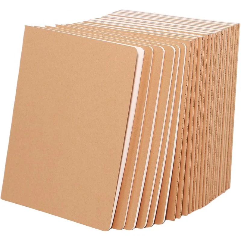 12pack Lined page A5 Lines Notebook Bulk Kraft Cover College Ruled, Lined Paper Travel Journals Composition Diary Subject Noteb