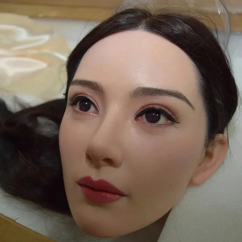 New Soft Silicone Head Model M16 Universal Interface Realistic Silicone Head Makeup Practice Head Mold DIY Doll Accessories 