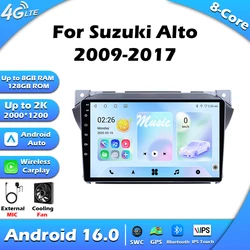 Carplay Android Auto Car Radio For SUZUKI Alto Nissan Pixo 2009-2017 GPS Navigation Stereo Multimedia Player Audio BT Head Unit