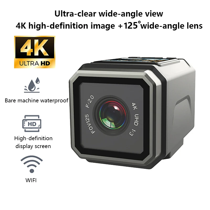 HD 4K Action Camera 1.3-inch LCD Screen Wireless Wi-Fi Outdoor Waterproof Anti-shake Multi-Function Cycling Recorder Sport Cam