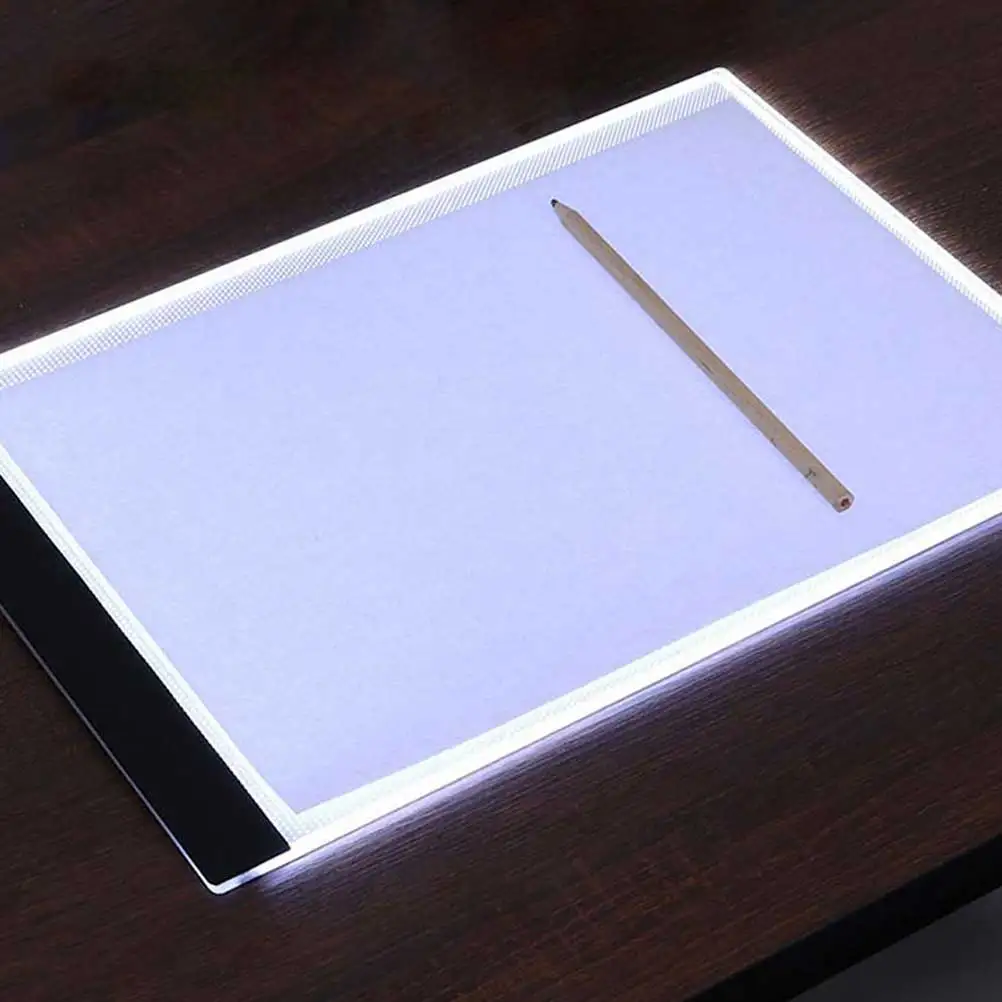 

A4 LED Light Table Ultra Slim Portable Tracing Board for Drawing Stencil Animation Calligraphy Embossing USB Cable White