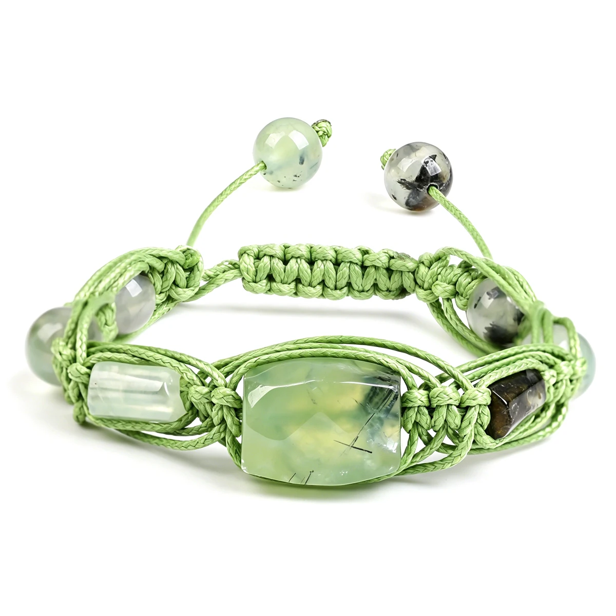 Herren-Armband aus Natürlichen Edelsteinen: Energiestein Tigerauge, Obsidian, Gelber Kristall, Handgefertigter Männerschmuck als Geschenk – Detail 21