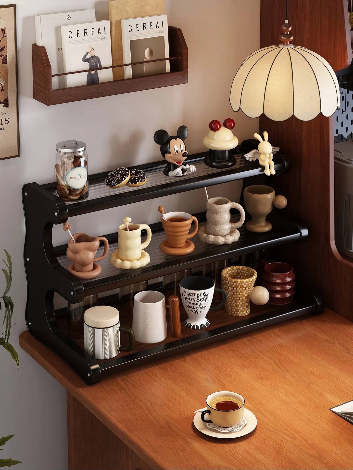 

Acrylic Cup Holder Ra Coffee Corner Organization elf Dinner Table Side Cabinet Multi-layer Display Storage elf