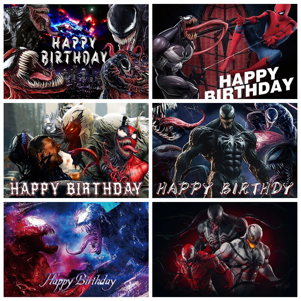 

Avengers Venom Background Custom Marvel Dark Superhero Boy Birthday Party Decoration Photo Studio Props Room Decoration Supplies