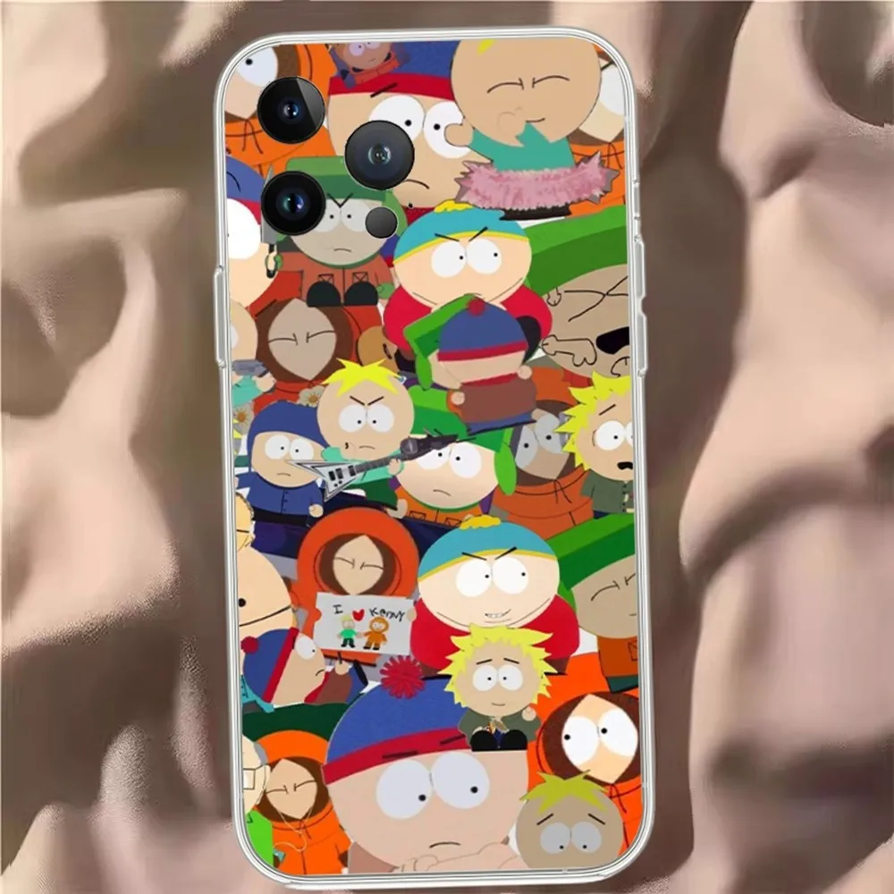 S-South Park Phone Case For iPhone 15 13 14 12 11 Pro MAX XR X SE XS iPhone13 14 Mini