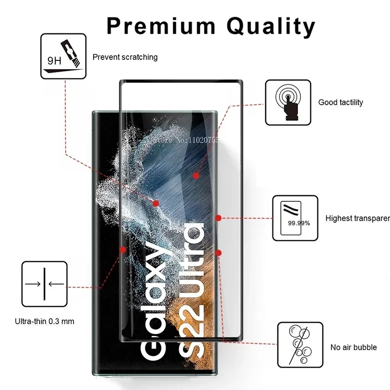 2PCS Tempered Glass For Samsung Galaxy S22 Ultra S21 S23 Plus Protective Glass For S20 S21 FE S24 Plus S22 Screen Protector Film