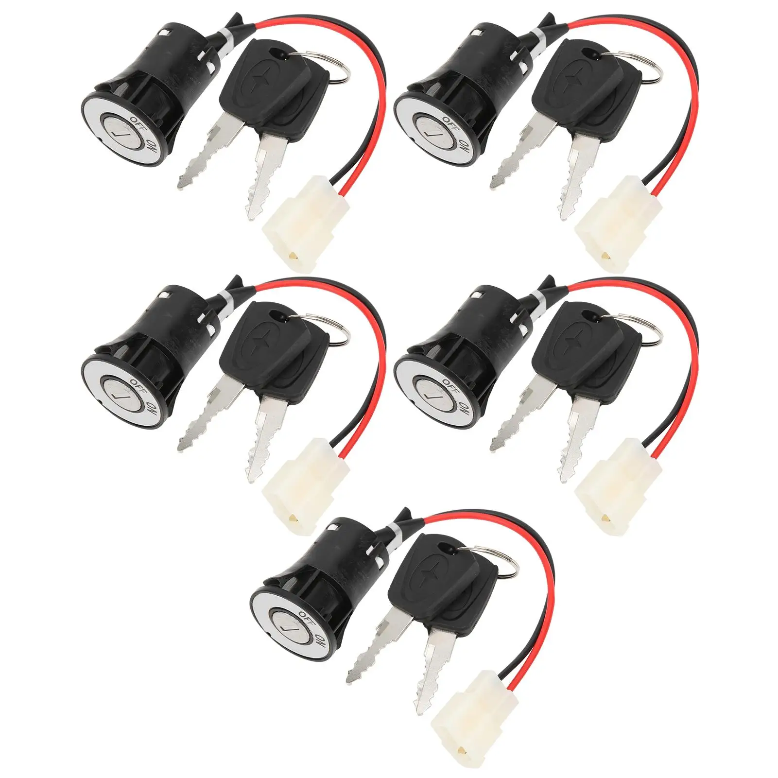 

5pcs E-bike Scooter Power Lock Keys Start Switch Door Lock Accessories