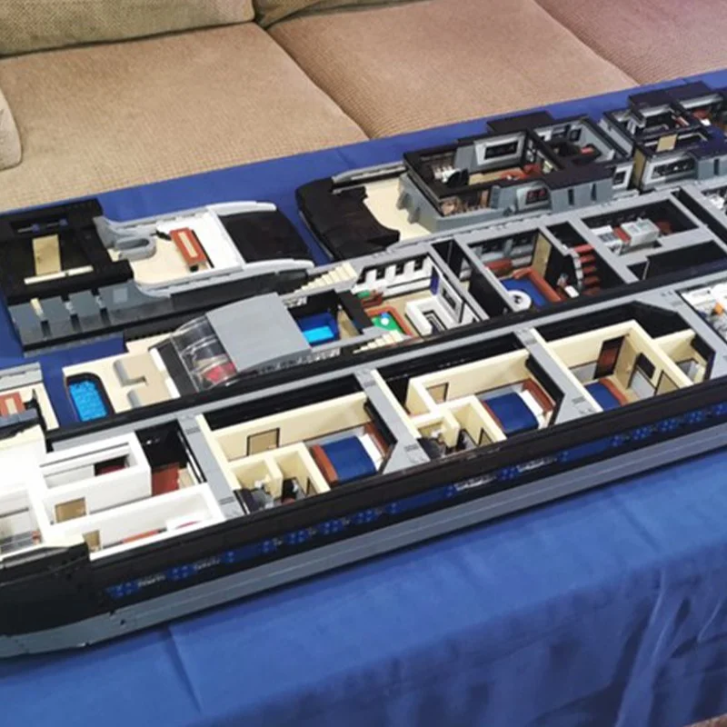 ตัวต่อ MOC เรือยอชท์หรูขนาดใหญ่ 16185 ชิ้น แบบจำลองเรือขนาดเล็ก ของเล่นตัวต่อสถาปัตยกรรม DIY ไอเดียของขวัญคริสต์มาสสำหรับเด็ก