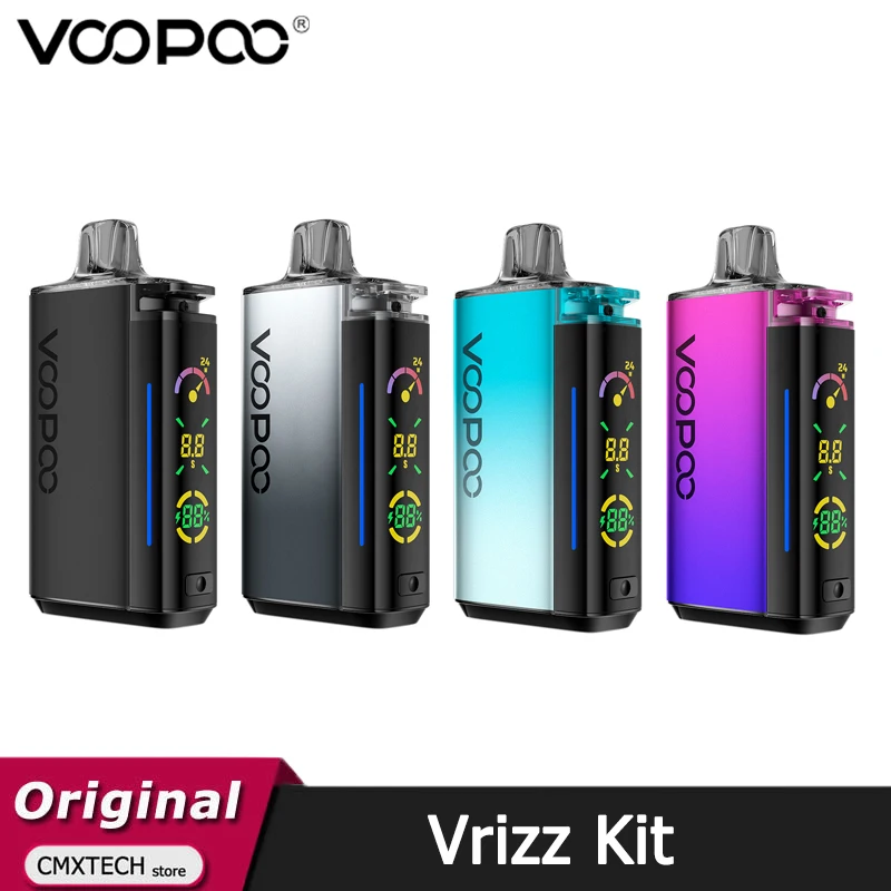 الأصلي VOOPOO Vrizz Pod Kit السجائر الإلكترونية 12/18/24 واط Vape مع بطارية 800 مللي أمبير 15 مللي خرطوشة جراب فارغة 0.7ohm المرذاذ