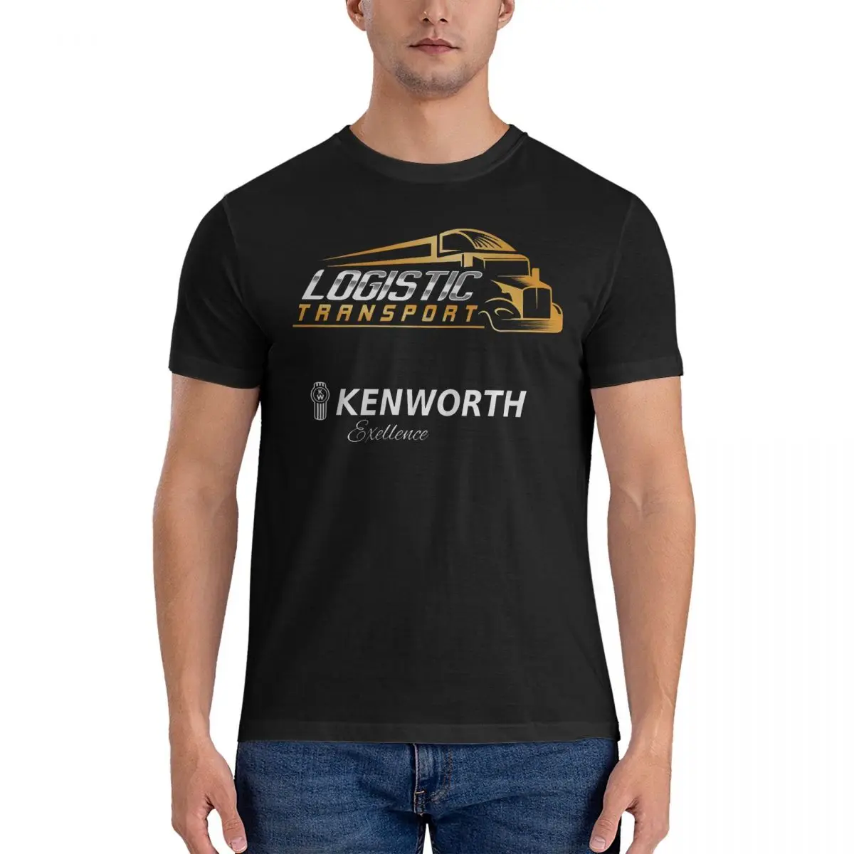 Men's Famous Truck Brand T Shirt Kenworth 100% Cotton Tops Vintage Short Sleeve Crew Neck Tees Graphic T-Shirt