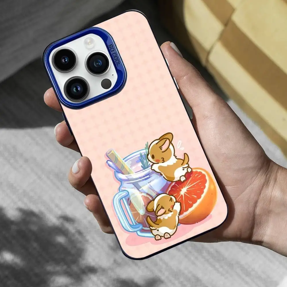 حافظة هاتف كورجي دوج كارتونية لطيفة لهاتف آيفون 16,15,14,13,12,17,11,Mini,Pro,SE,XS,MAX غطاء سيليكون أزرق غير لامع #4