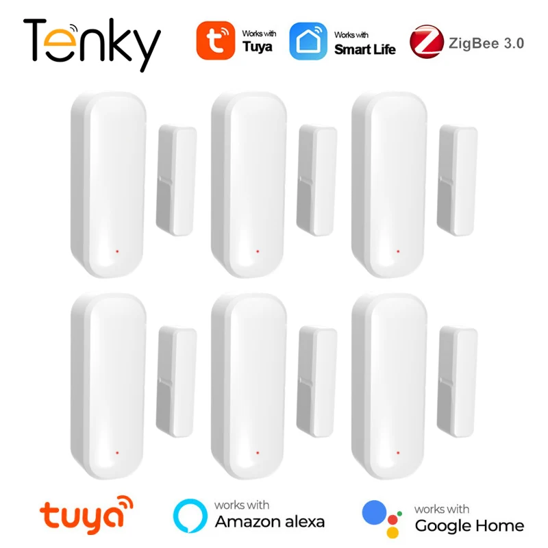 Tuya ZigBee Smart Door Sensor Door Open Closed Detectors Smart Home Security Protection Smart Life Control Via Alexa Google Home