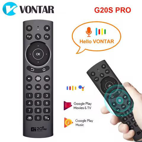 VONTAR G20 G20S Pro Voice Remote Control 2.4G Wireless Air Mouse IR Learning Microphone Gyroscope for Android TV Box Mini PC