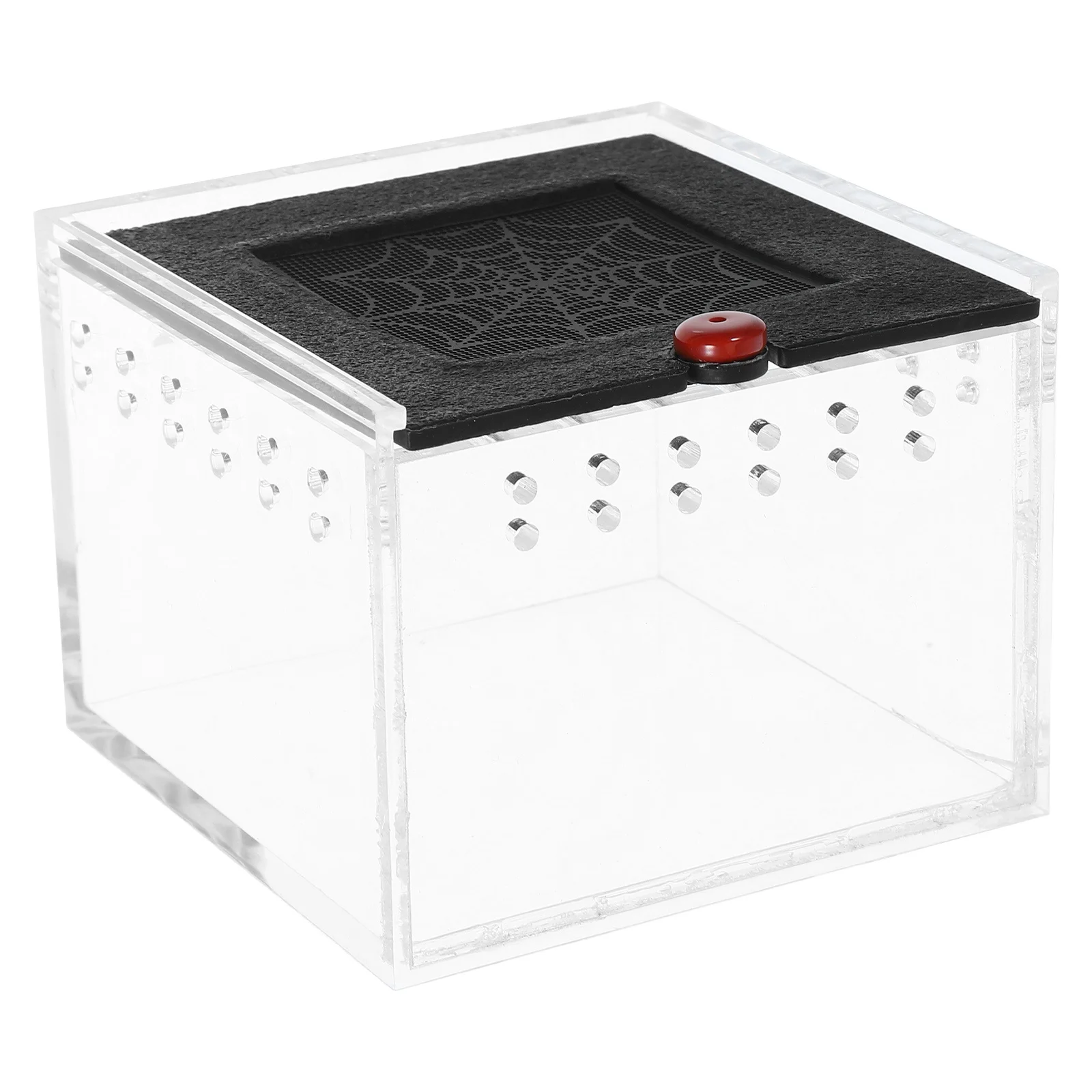 1 قطعة صندوق تغذية الزواحف خزان تربية الاكريليك ل العنكبوت العقرب الحيوانات الأليفة الحيوانات الصغيرة شفافة التهوية الهروب واقية الحاويات