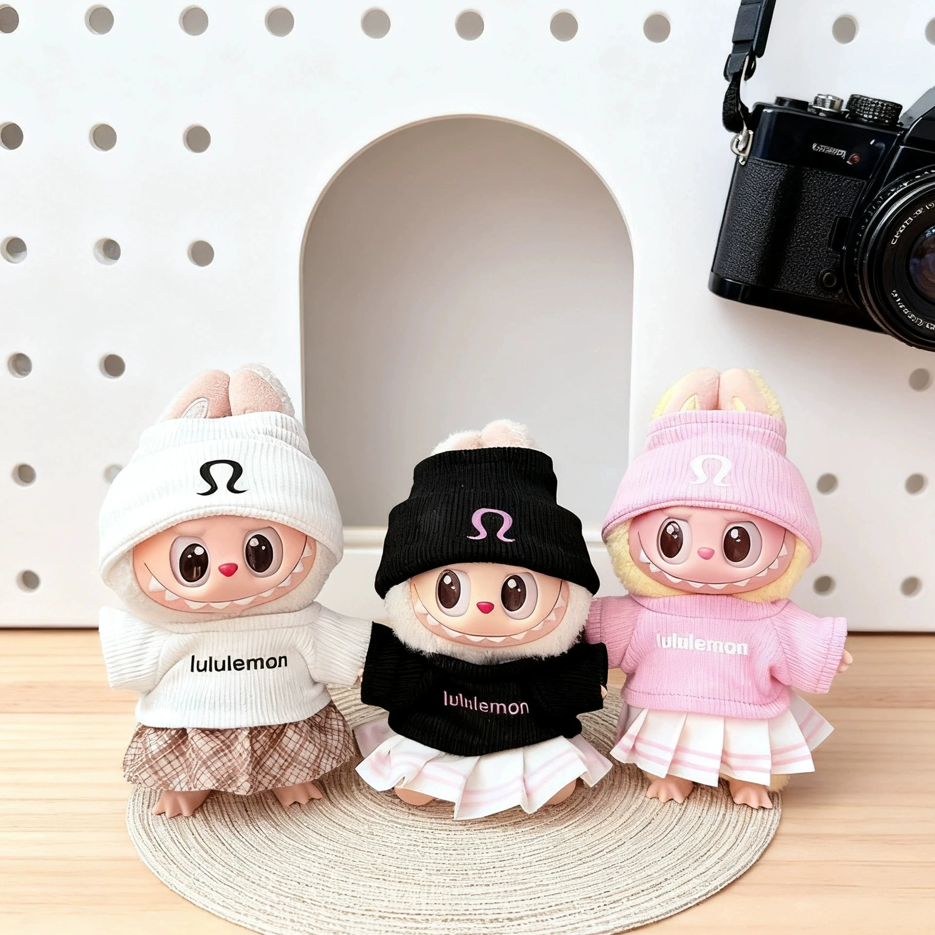 

Одежда для кукол 17 см, аксессуары для Labubu, кукольная одежда для сидения, серия Хэллоуина, аксессуары, шляпа с тыквой и одежда