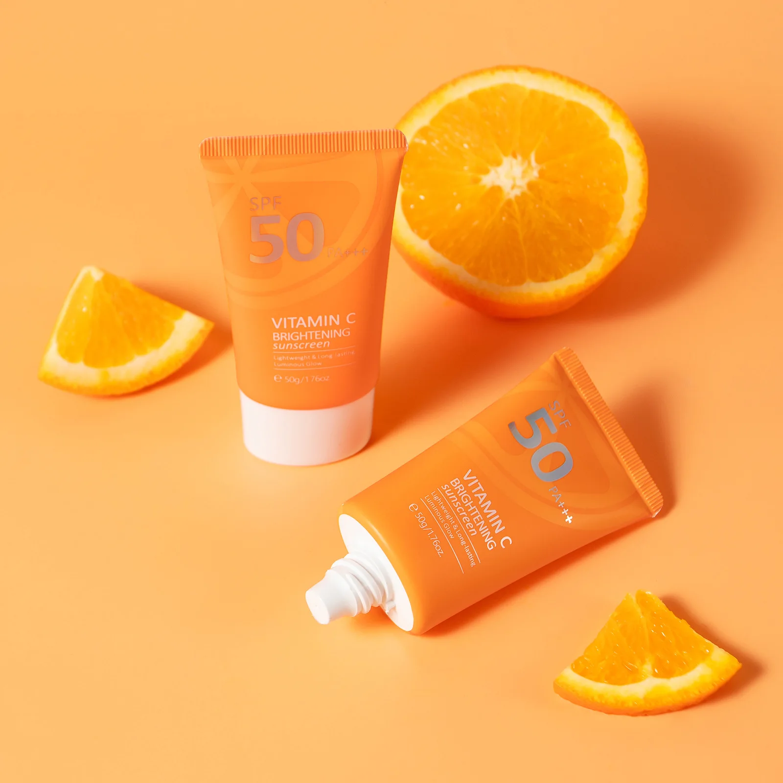 Spf50 + vitamina c protetor solar pele oleosa controle de óleo protetor solar creme protetor facial solar bloco solar isolamento hidratante facial