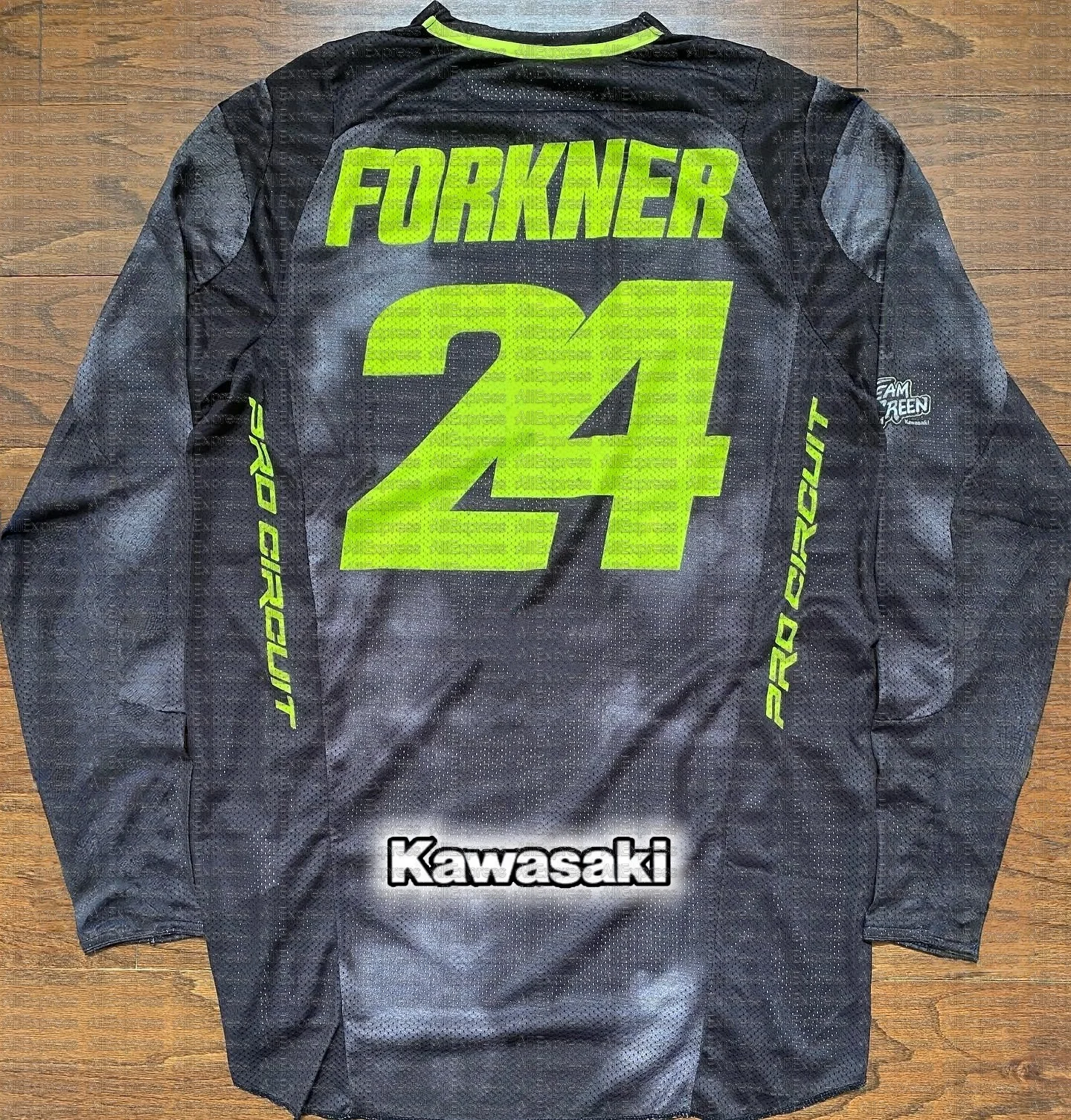 

Мотоциклетная футболка Kawasaki с длинным рукавом # 24 FORKNER новая летняя быстросохнущая футболка с солнцезащитным кремом для верховой езды, впитывающая пот для байкеров