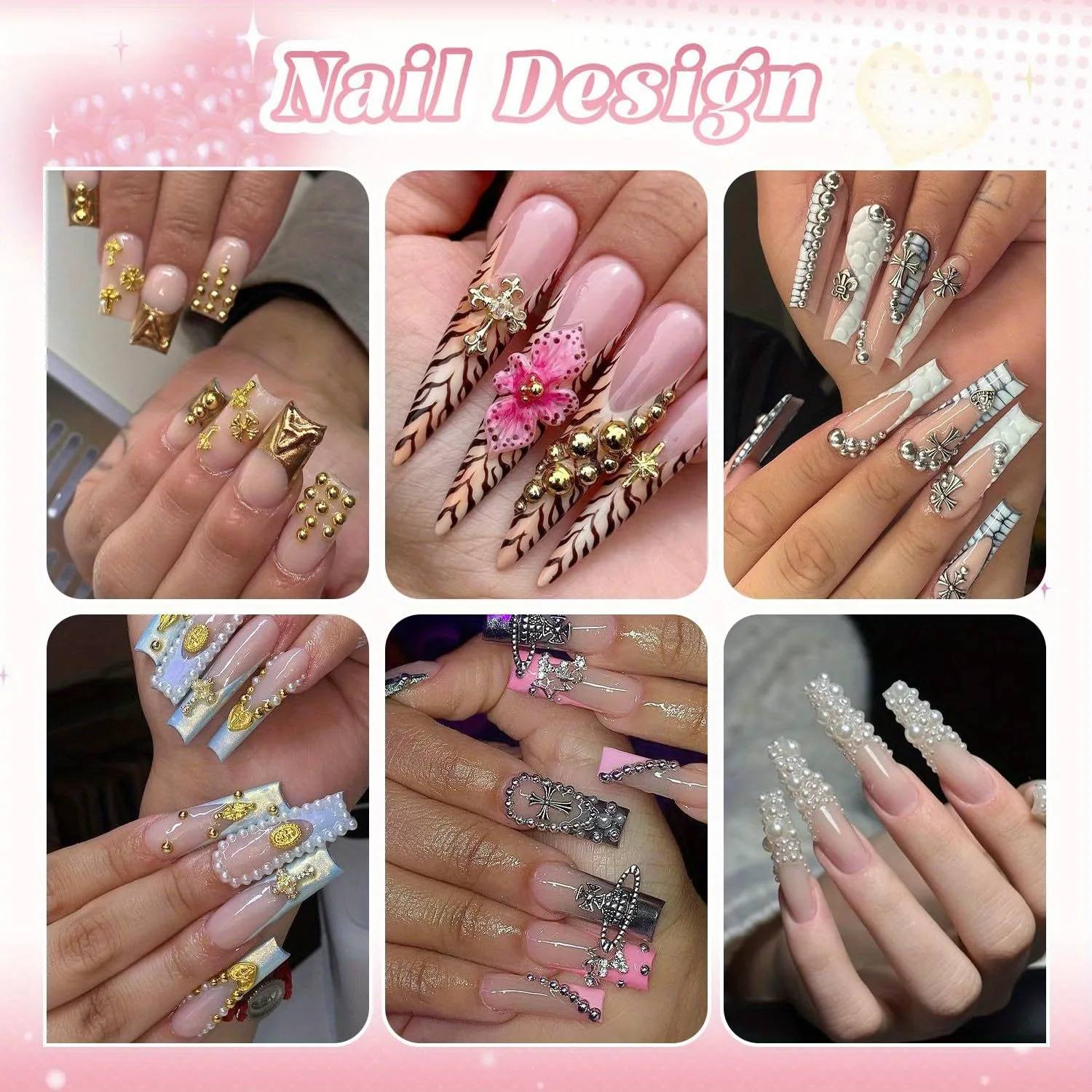 4 ピース/ロットフラットパールネイル合金アクセサリー装飾ハーフパールネイルジュエリーパーツ DIY 装飾品マニキュアツールラインストーン