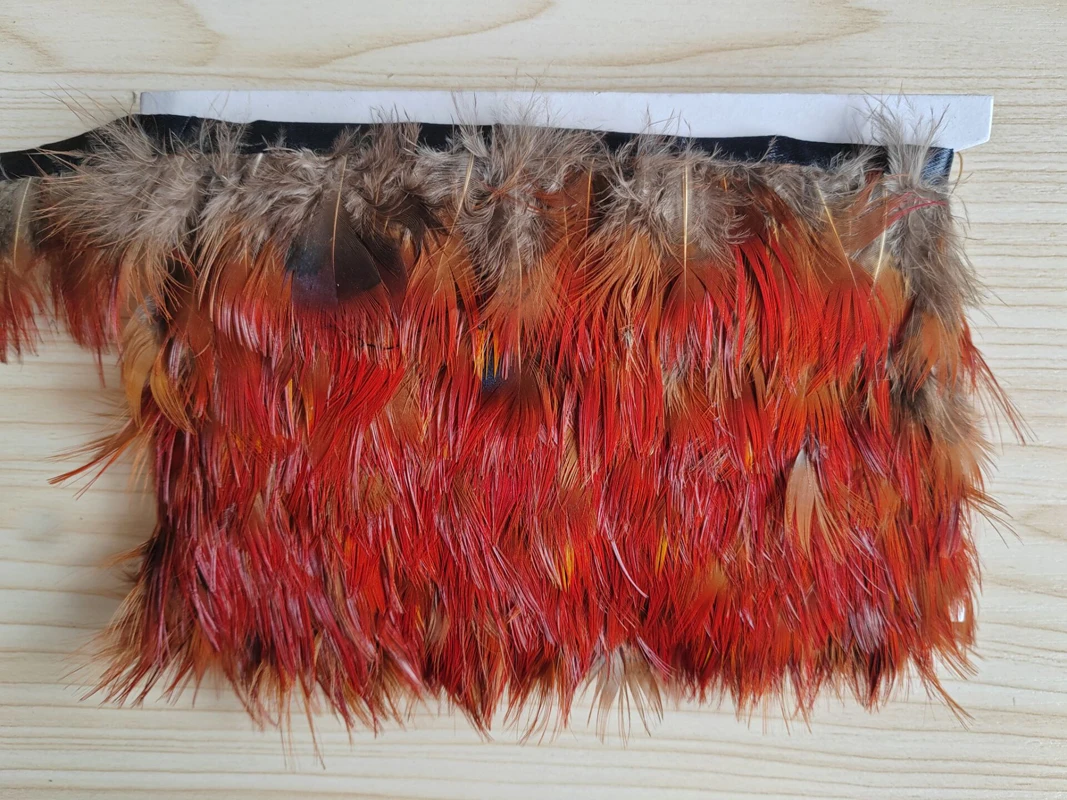 Pheasant Feathers!10Yards/Lot Height 5-6cm Golden Pheasant Red Trim ,Golden Feather Fringe,Feather Trim,Feather Lace