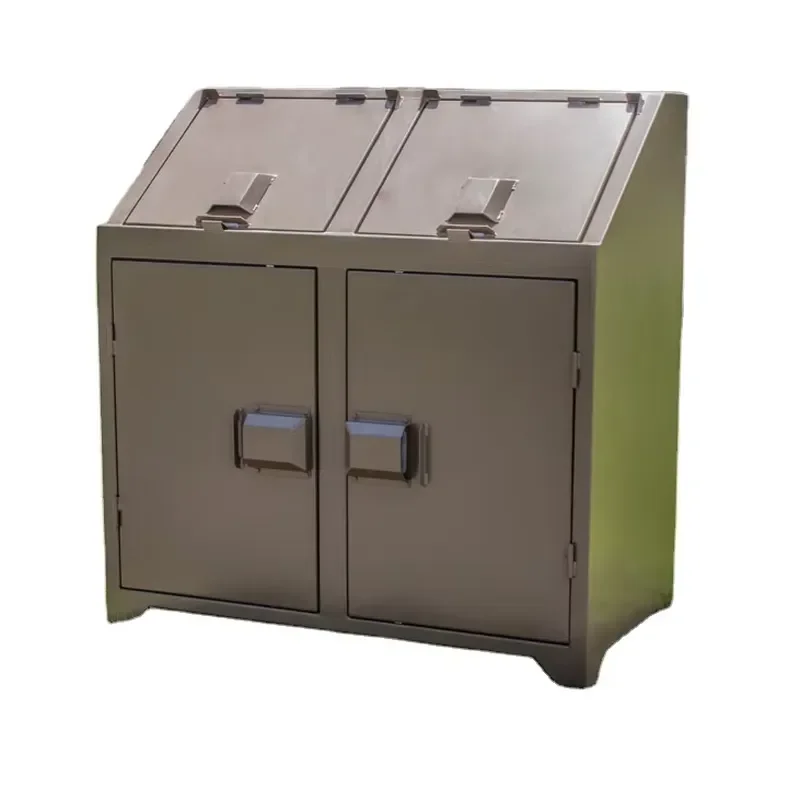 Double 32 Gallon Outdoor Waste Containers for Park Campgrounds Public Areas