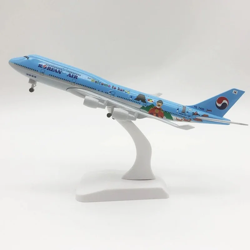 

Масштабная модель самолета B747 Korean Air, 20 см (8 дюймов), из сплава, с шасси, игрушечный самолет-модель