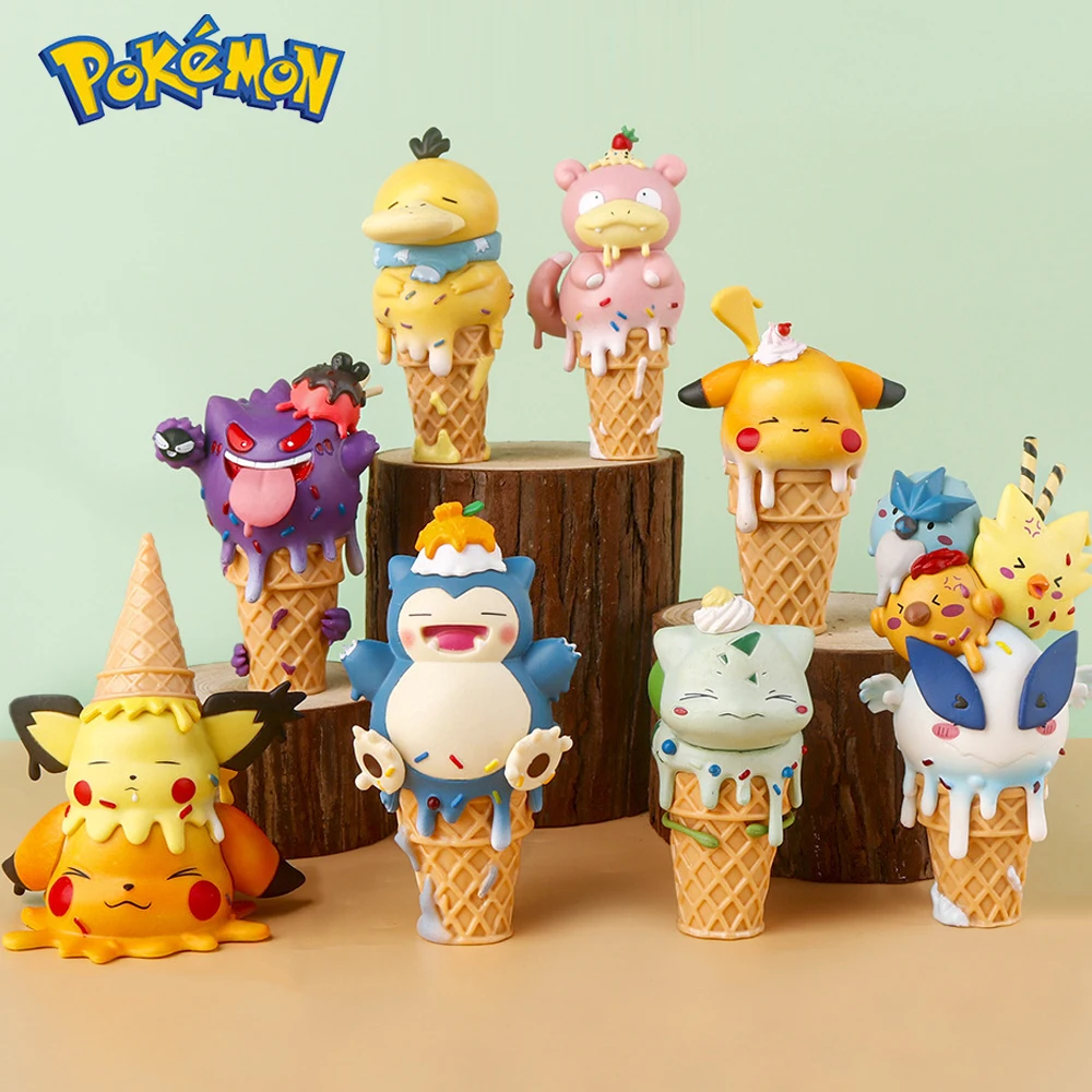 Hot Pokemon ice cream Anime figure model Action Figure Pikachu Gengar Model Toy Cartoon Collectible Doll For Kids Gifts