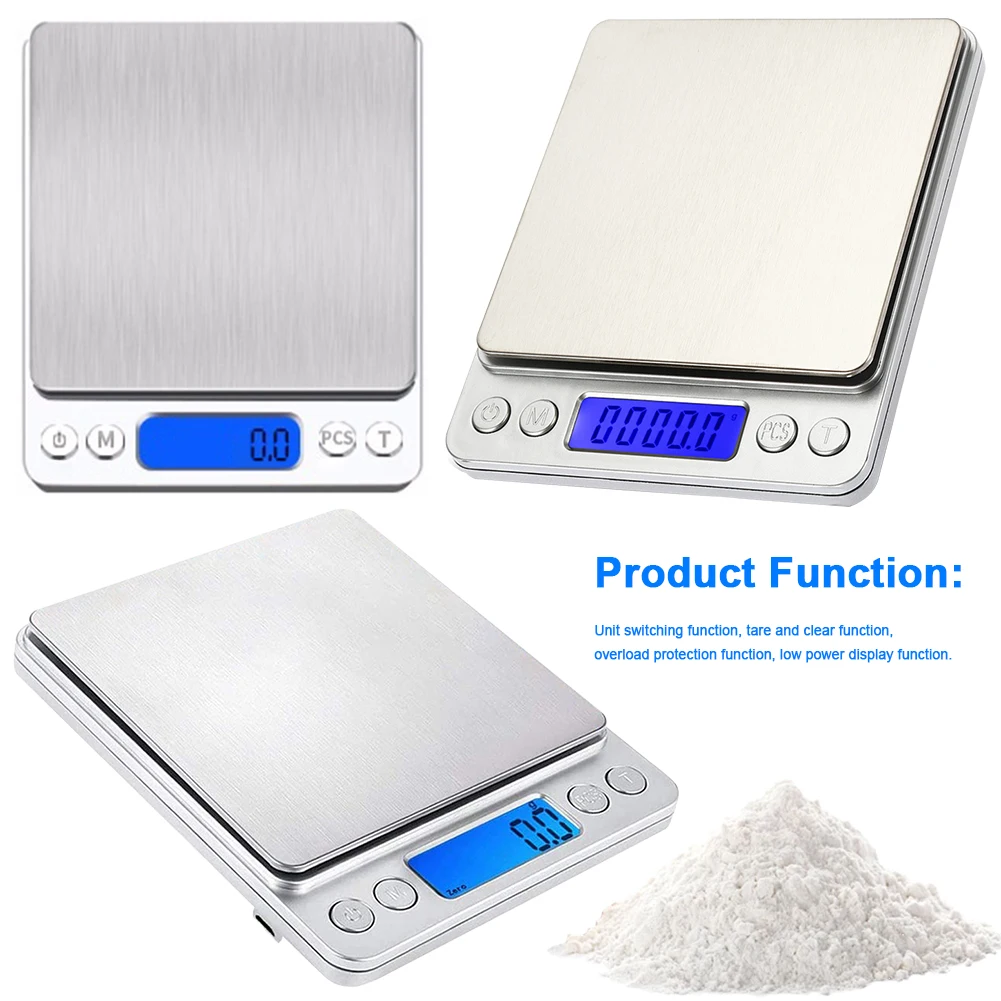 2kg/3kg/500g Small Digital Food Scale Accurate Weighting Digital Kitchen Scale LCD Display High Accuracy Gram Scale for Home Use