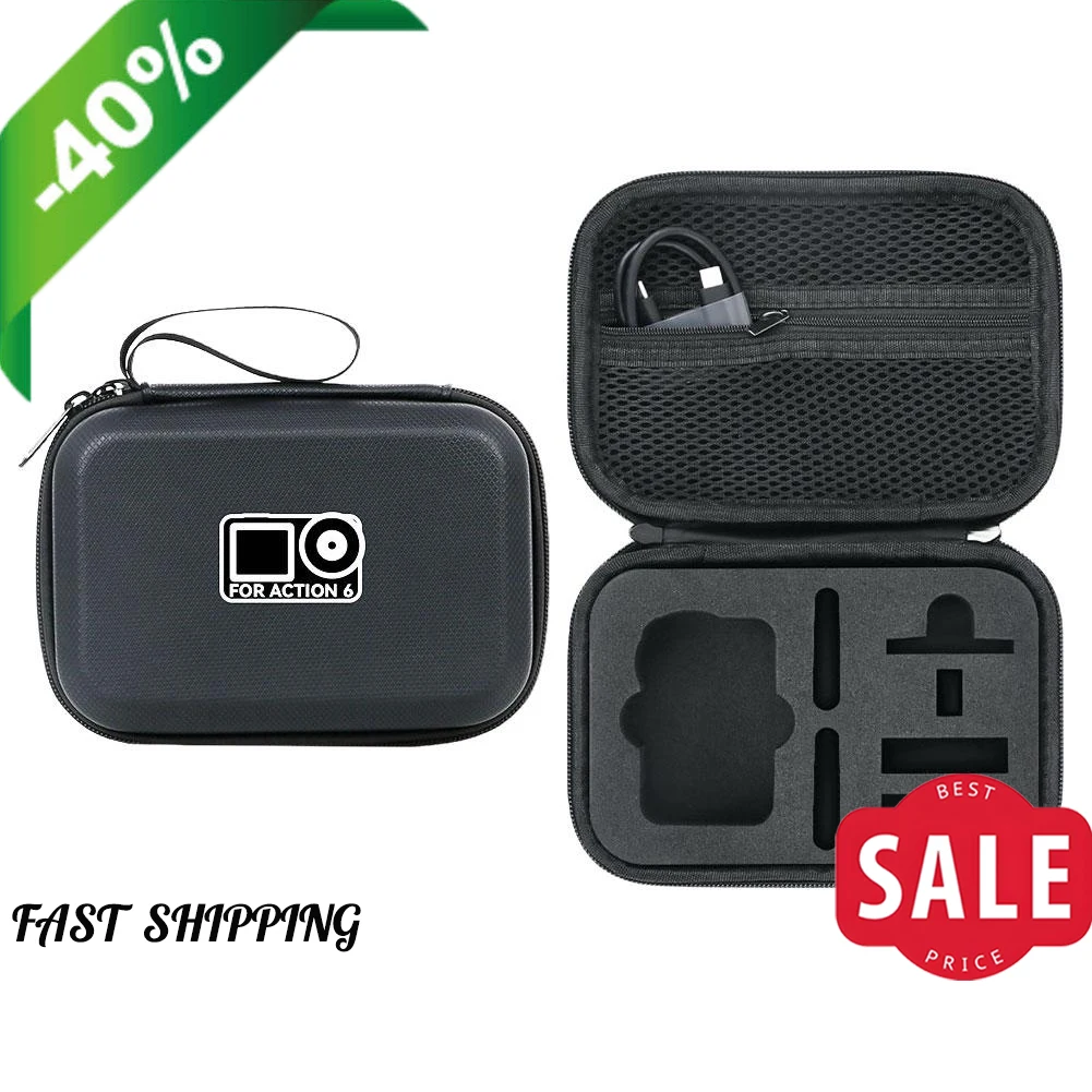 Hard Shell Waterproof Case For DJI Osmo Action 6 and Accessories Standard Edition PU Material Storage Bag Black Perfect Fit