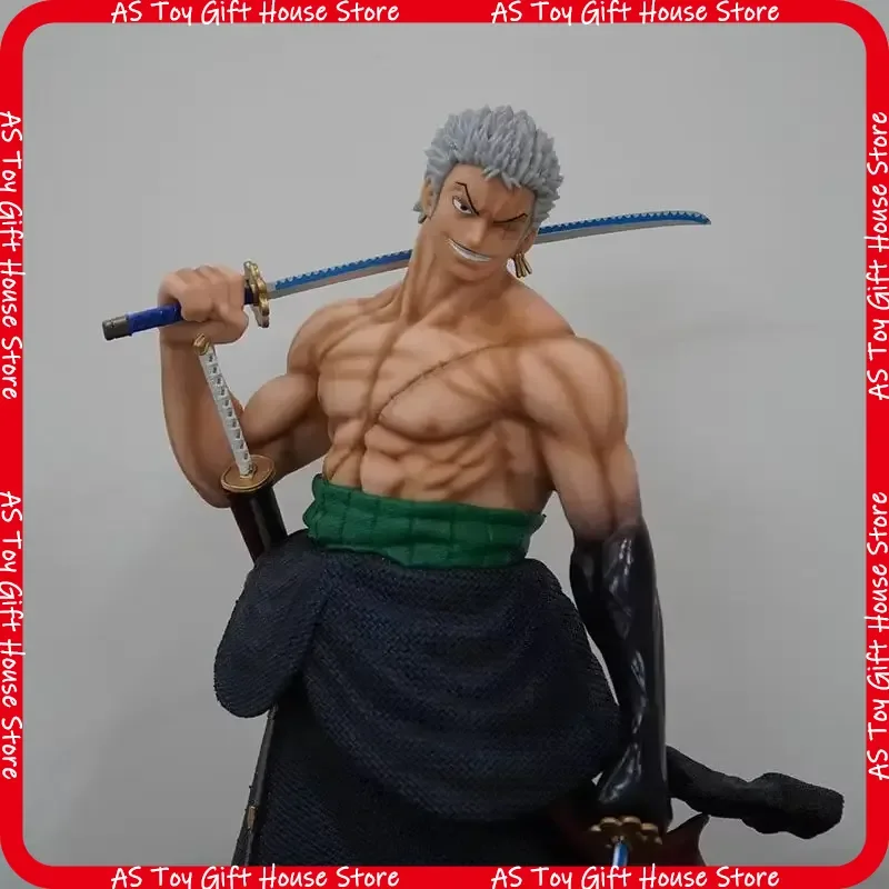 One Piece Roronoa Zoro 50cm 5 Austauschbare Köpfe Anime Sammlerfigur Modell Ornament Erwachsenen-Spielzeug