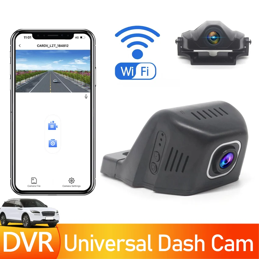 

Universal Wifi Car DVR UHD 2160P 4K Dash Cam Camera 170° FOV For Toyota/Chevrolet/Ford/Nissan/Hyundai Adjustable Control by App