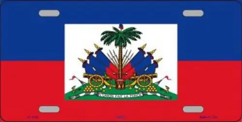 Haiti Flag License Plate Metal Tin Sign Picture Plaque Art Wall Decor