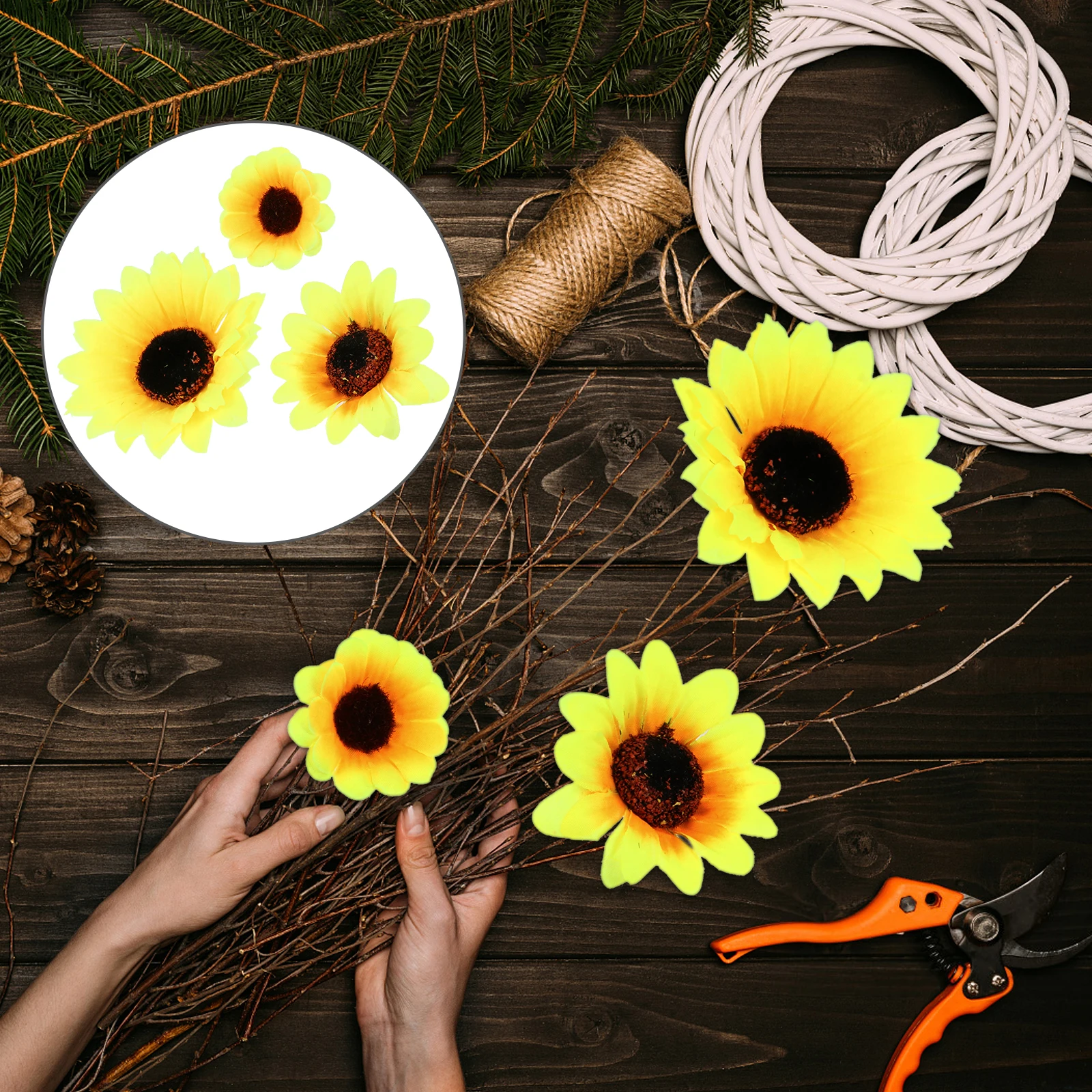 

Artificial Sunflower Home Decor Simulation Flowers nament Wreath Party Decorative Sunflower Heads Supplies Lightweight