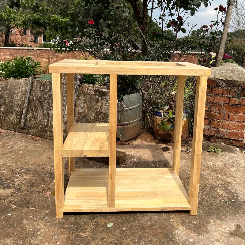 All solid wood tea cabinet Modern simple tea room cabinet Outdoor table Small table Large board boiling water rack