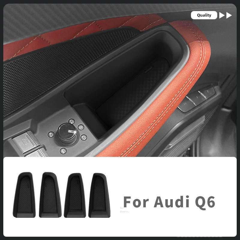 

4Pcs For Audi Q6 2024 2025 Car Door Pull Storage Box Door Handle Storage Car Accessories
