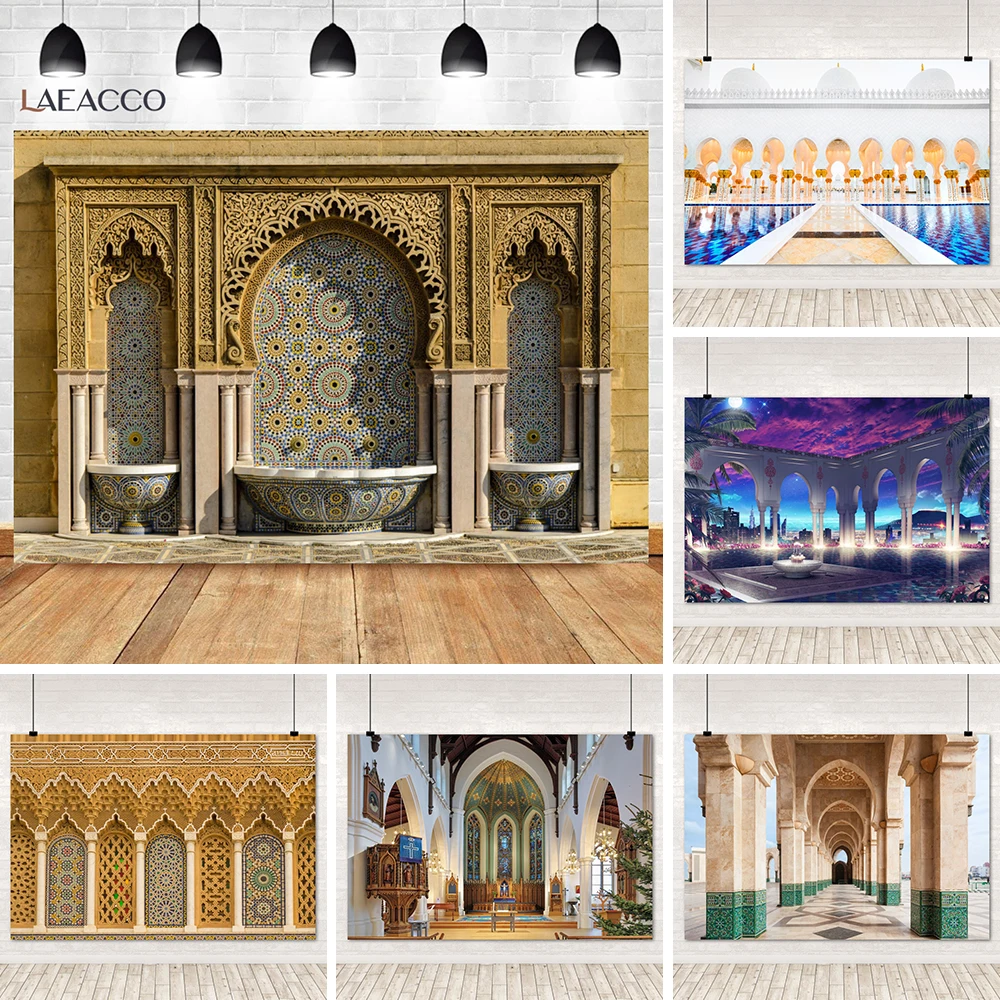 Vintage Islamic Architecture Photography Backdrop Moroccan Artist Home Background Bohemian Living Room Decoration Photo Studio