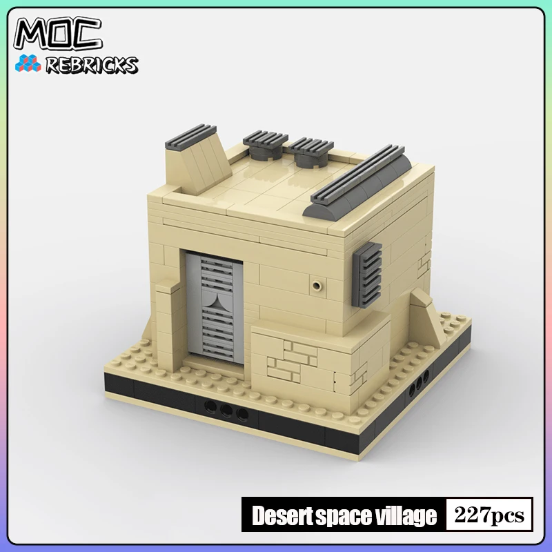 MOC 스트리트 뷰 시리즈 3 차원 모듈 사막 집 빌딩 블록 벽돌 세트, 독창성 DIY 장난감, 어린이 휴일 선물