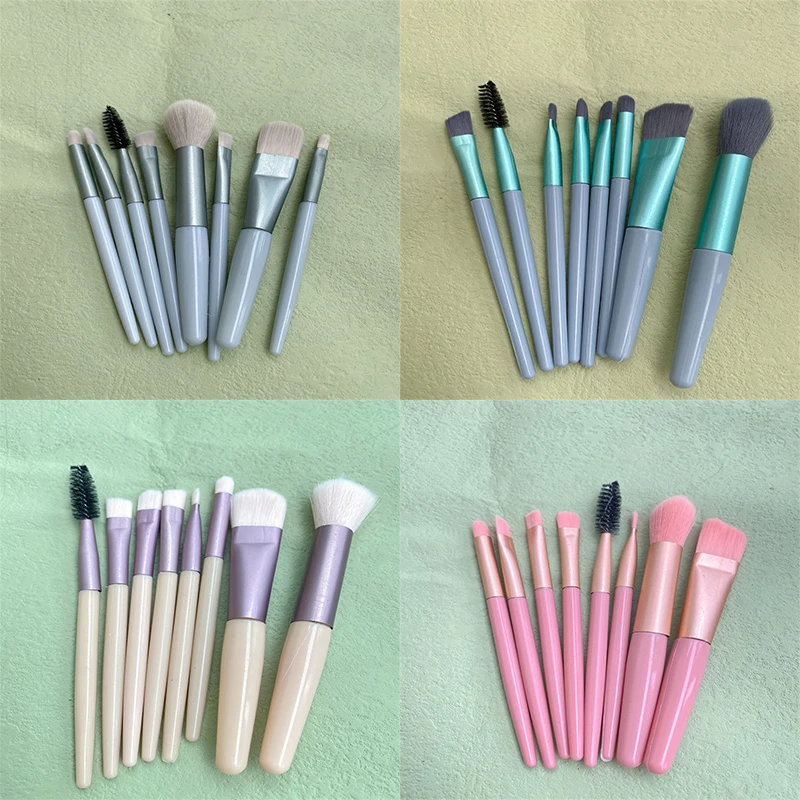 8 pçs/set pincéis de maquiagem cosméticos fundação sombra blush sombra de olho lábio macio fino fibras artificiais ferramentas de mistura beleza feminina