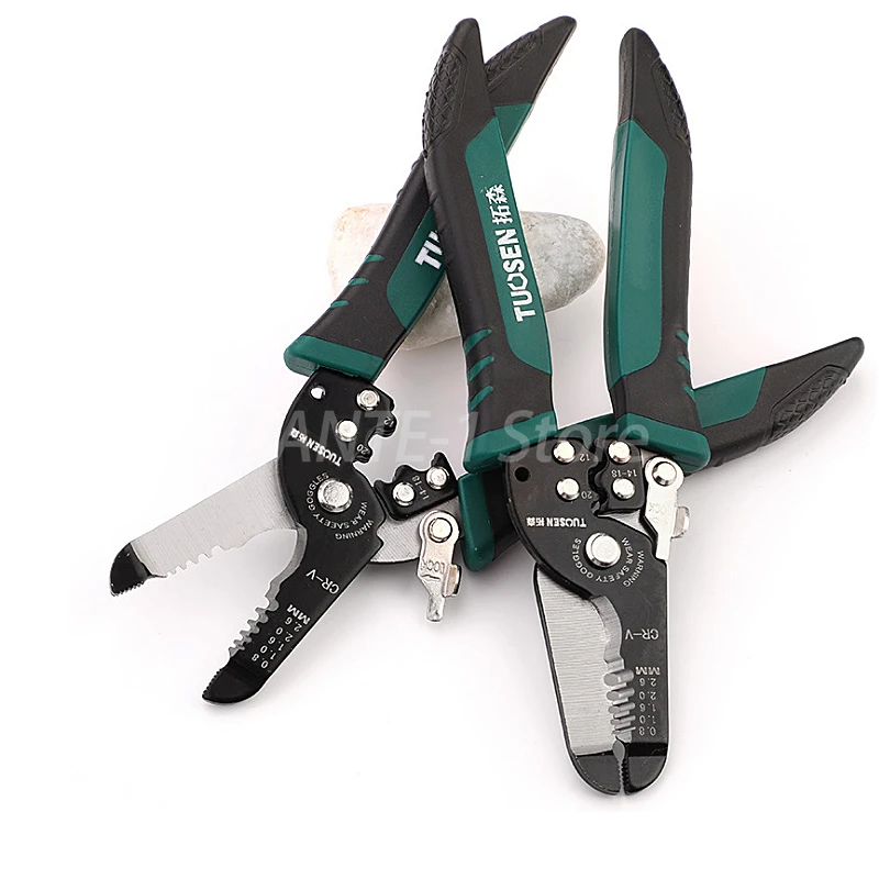 Three-in-one wire stripping pliers electrician pliers crimping pliers cable cutting multi-function stripping pliers