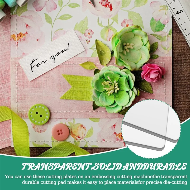 AA01-6枚 クリアアクリルカッティングパッド 8.7 x 6.1インチ クリアカッティングプレート アクリルカッティングパッド エンボス加工 クラフト用