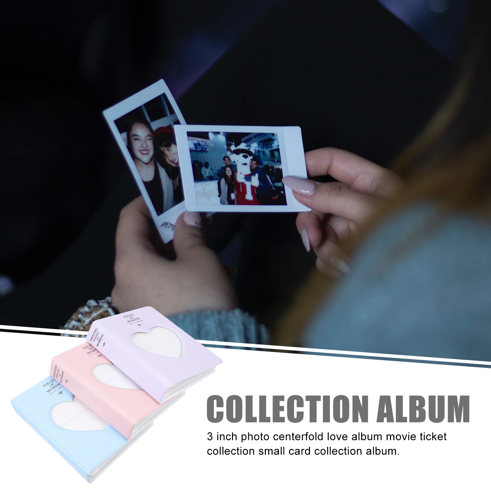 

3 Pcs Photo Album Wedding Organizer Picture Creative Book Display Heart Shape Pattern Designed Card Holder Aldult