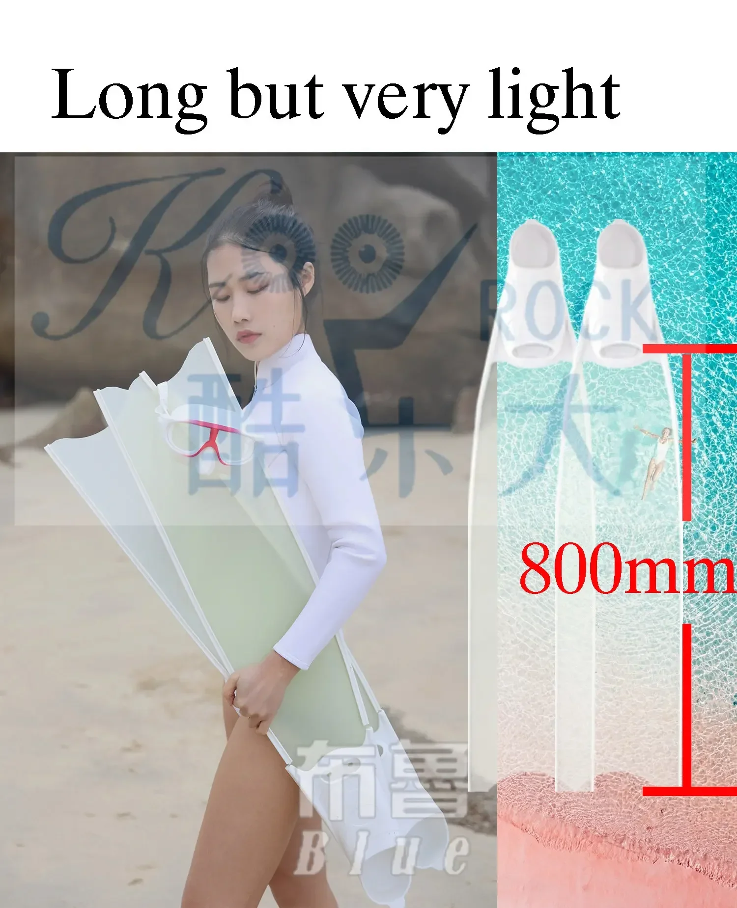 Free diving fiberglass semi transparent fins, lightweight frog shoes, leaderfins, Ice Goddess, same style fins, pure carbon fins