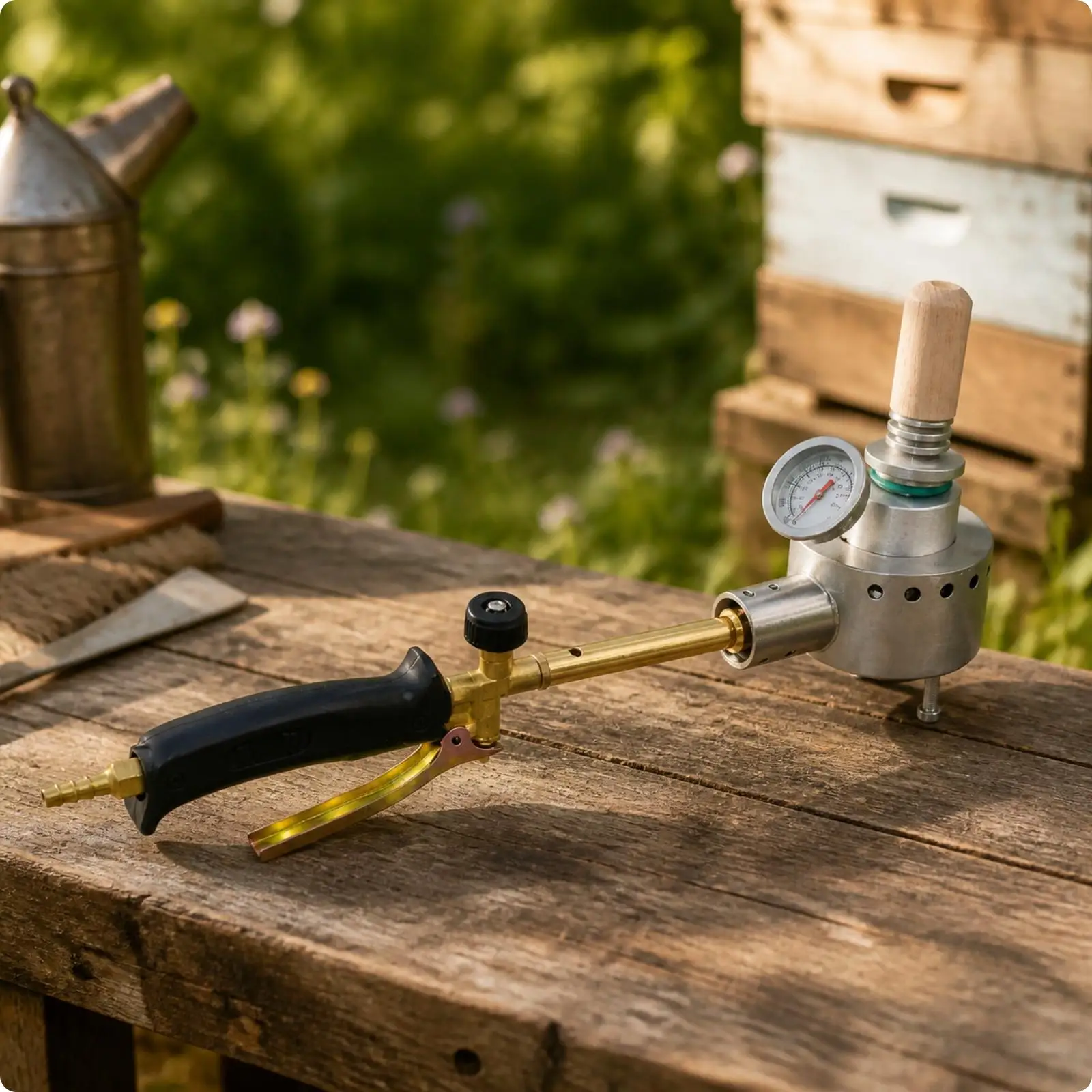 Handheld Hive Sublimator with Pressure Gauge Ergonomic Oxalic Solution Sublimator Torch-Based Compatible Handgrip-Grip Oxalic