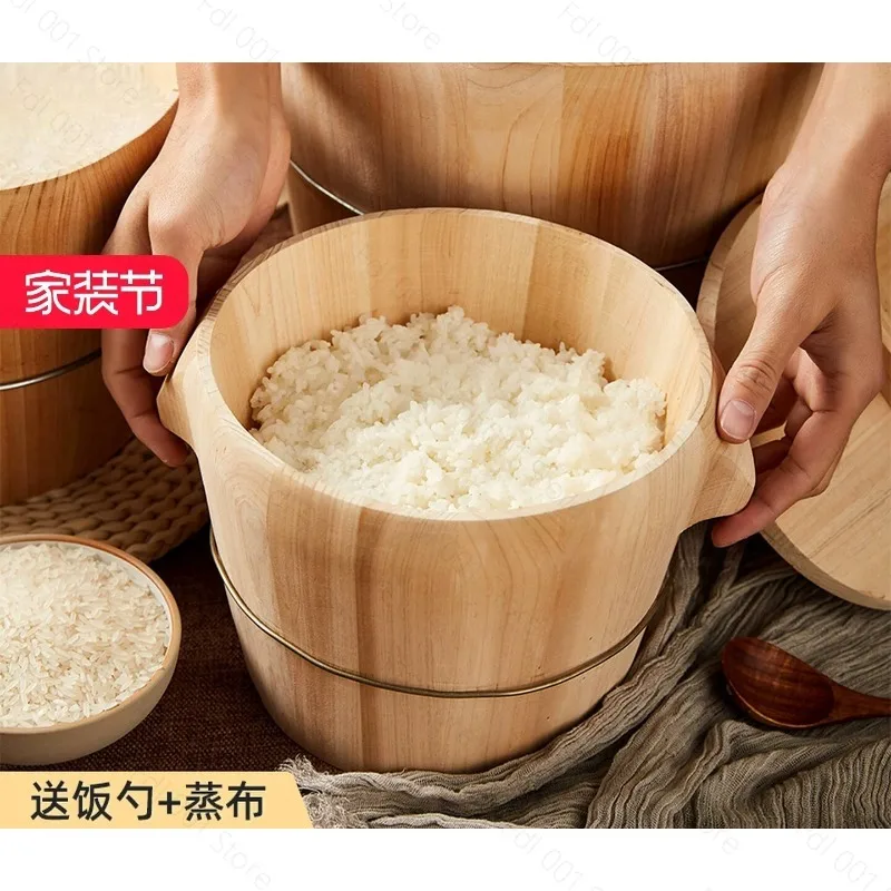 Bamboo Steamer Steamed Rice Wooden Barrel Rice Steamer Dim Sum Dishes Fish Vegetables Food Kitchen Ware Steamer Basket