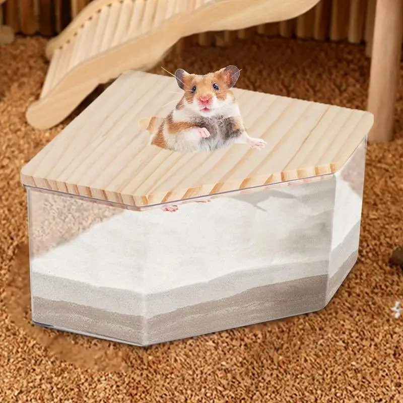 Hamster Cage Sand Container Large Capacity Pet Hamsters Bath Box Gerbil Shower And Digging Room Small Animals Toilet For Balcony