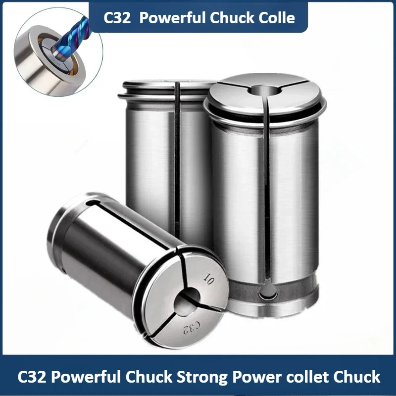 C32 мощная цанга диаметром 3 4 5 6 7 8 9 10 11 12 13 14 15 16 18 20 22 24 25 мм для фрезерного станка с ЧПУ, патрон с прямым хвостовиком