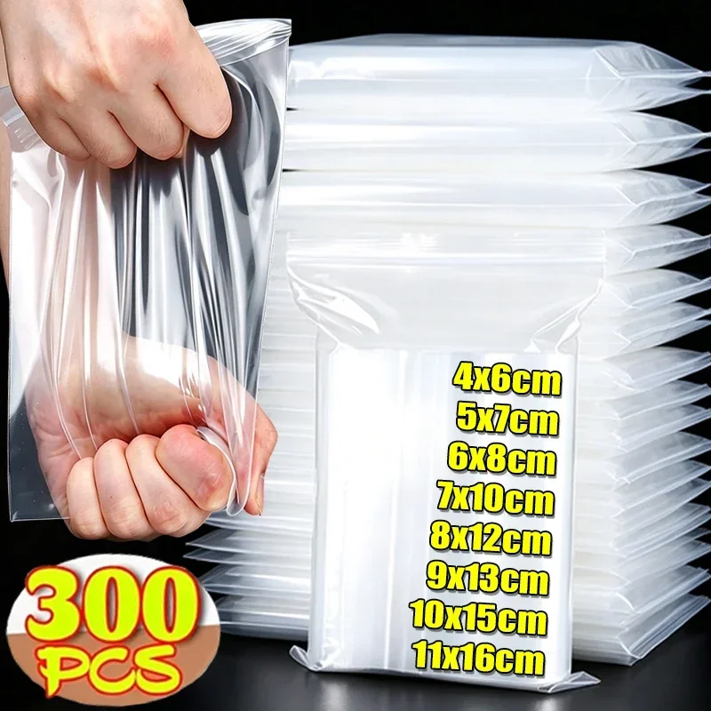 Multi-size Clear PE Zip‑Lock Bags Thick Reclosable Self‑Sealing Storage Bags Quailty  Waterproof DIY Jewelry Packaging Wholesale
