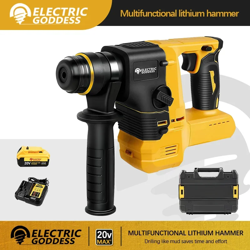 

Electric Goddess 2.2J Cordless Impact Lithium Hammer Drill Brushless Motor Home Power Tool For Dewalt 20V Battery