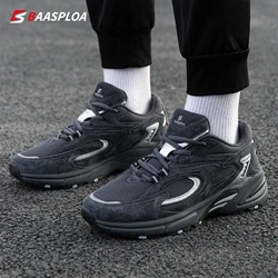 Bassploa Men's Running Shoes New Fashion Mesh Breathable Sports Shoes Male Outdoor Casual Lightweight Non-Slip Walking Shoes