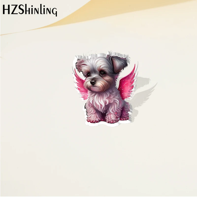 2023 Cartoon Cute Miniature Schnauzer Dog Acrylic Lapel Pin Resin Epoxy Acrylic Pins Fashion Jewelry Accessories